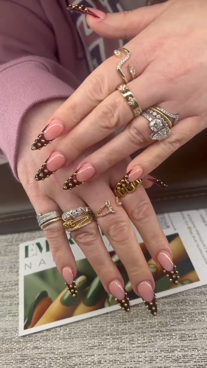 Custom floral nail art by Emerald Nail Spa