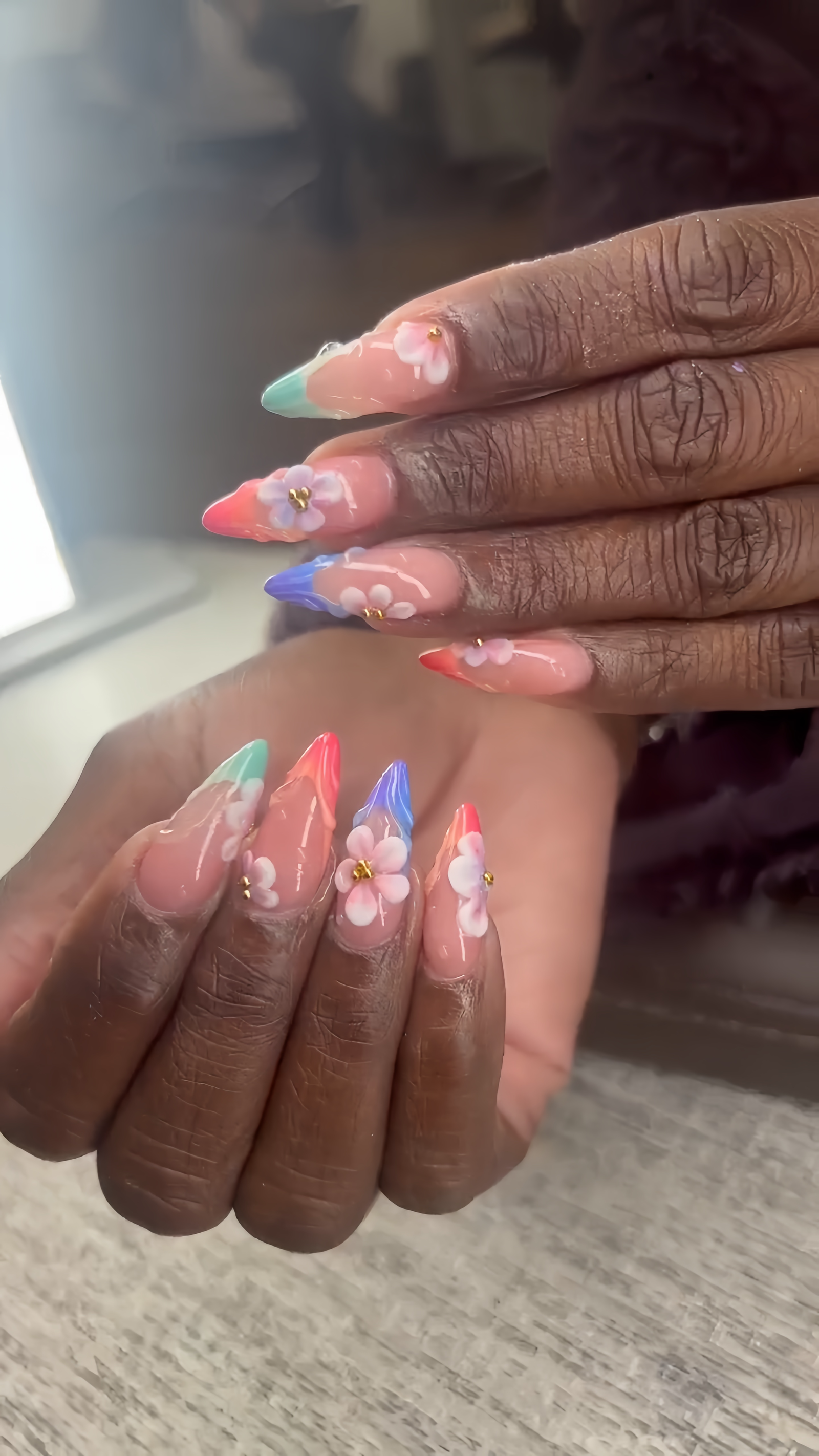 Luxe nail art with crystal embellishments